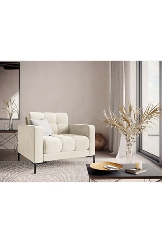 Fauteuil Bali - Beige clair - En tissu velours