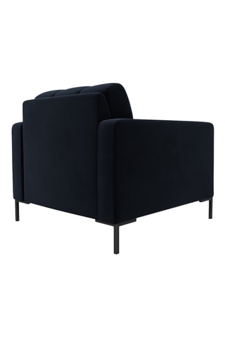 Fauteuil Bali - Bleu foncé - En tissu velours