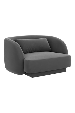 Fauteuil Tulum - Gris foncé - En tissu velours