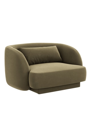 Fauteuil Tulum - Vert olive - En tissu velours