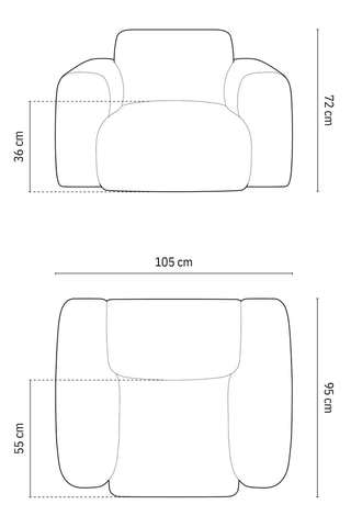 Fauteuil Nolio - Gris - En tissu velours