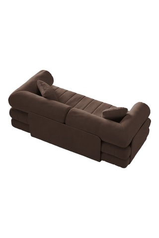 Canapé convertible Kemi - Marron - 3 places - En tissu velours