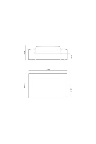 Canapé Arendal - Bleu roi - 2 places - En tissu velours