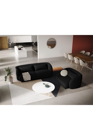 Canapé Tulum - Noir - 2 places - En tissu velours