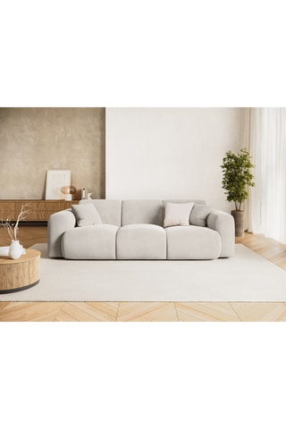 Canapé Nolio - Beige clair - 3 places - En tissu velours