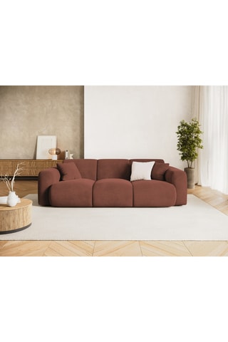 Canapé Nolio - Marron - 3 places - En tissu velours