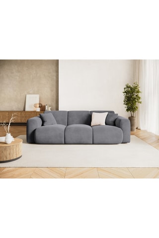 Canapé Nolio - Gris foncé - 3 places - En tissu velours