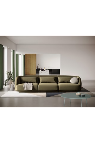 Canapé Tulum - Kaki - 3 places - En tissu velours