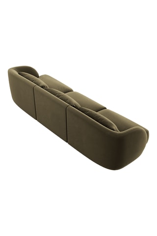 Canapé Tulum - Kaki - 3 places - En tissu velours