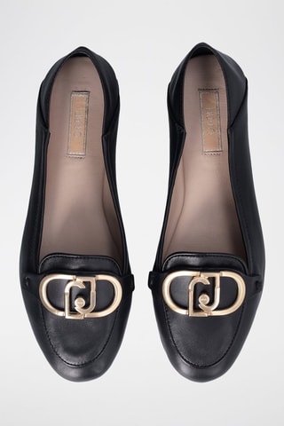 Mocassins en cuir de mouton Emel - Noir et doré