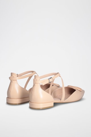 Sling-back en cuir de chèvre Viola - Beige