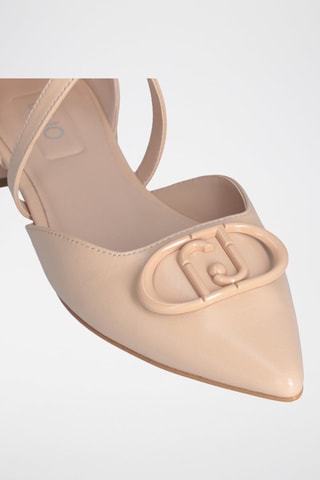 Sling-back en cuir de chèvre Viola - Beige