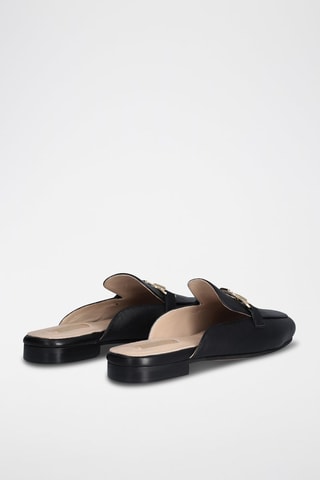 Mules en cuir de mouton Emel - Noir et doré