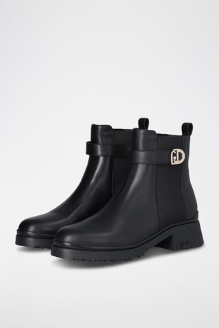 Bottines en cuir de taureau New Nancy - Noir