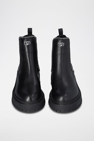 Bottines Chelsea en cuir de taureau Rumi - Noir