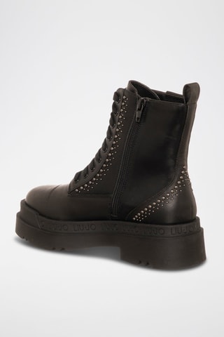 Bottines en cuir Love - Noir