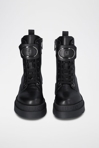 Bottines en cuir Love - Noir