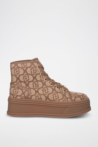 Bottines plateformes - Beige et marron clair