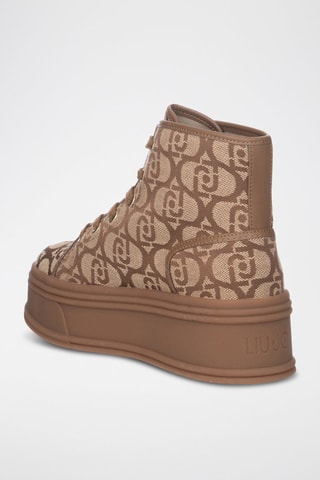 Bottines plateformes - Beige et marron clair