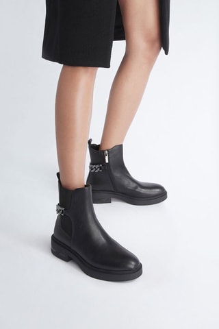 Bottines en cuir - Noir
