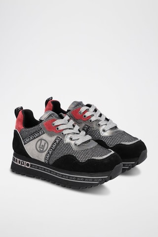 Sneakers en cuir de taureau Wonder - Noir et gris