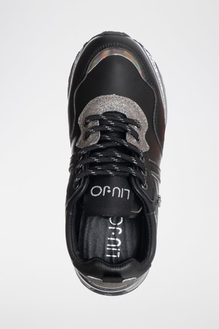 Sneakers plateformes en cuir de taureau Wonder - 
Noir