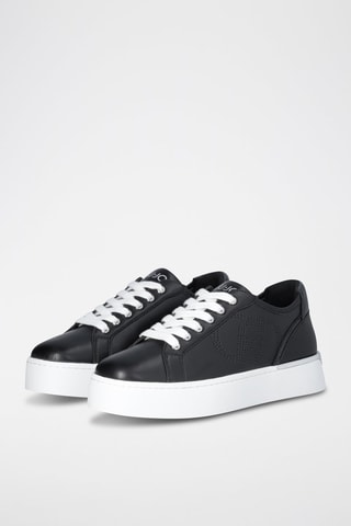 Baskets plateformes en cuir Pretty - Noir