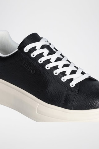 Sneakers plateformes en cuir - Noir