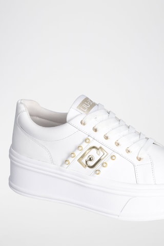 Sneakers plateformes en cuir - Blanc