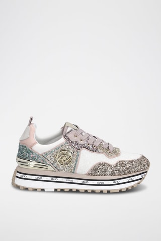 Sneakers en cuir de taureau Maxi Wonder - Doré et blanc