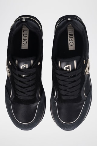 Baskets plateformes en cuir de taureau Maxi Wonder - Noir