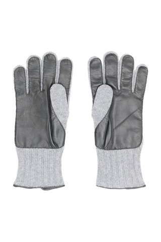 Gants en laine et cachemire - Gris chiné et noir