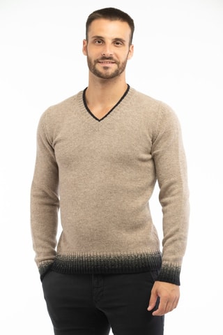 Scheerwollen Trui Regular Fit - Beige - Zanone