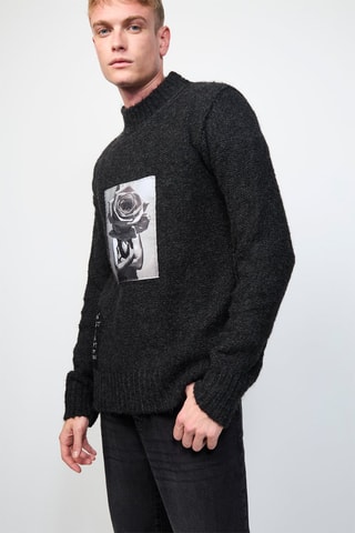 Alpacawollen en Merinoswollen Trui Kimiko - Antraciet