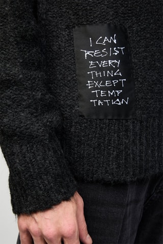 Alpacawollen en Merinoswollen Trui Kimiko - Antraciet