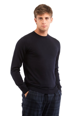 Pull en mérinos - Bleu marine