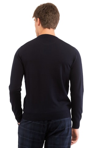 Pull en mérinos - Bleu marine