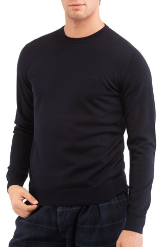 Pull en mérinos - Bleu marine