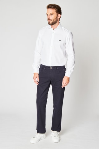 Rechte Broek Beige en Marineblauw