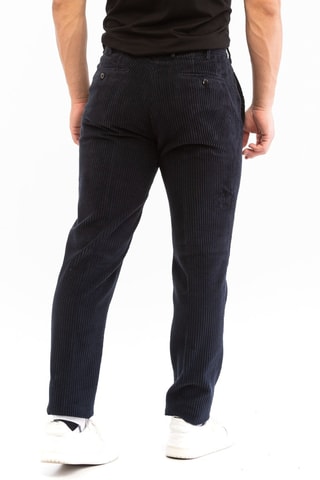 Velours Broek - Marineblauw - Incotex