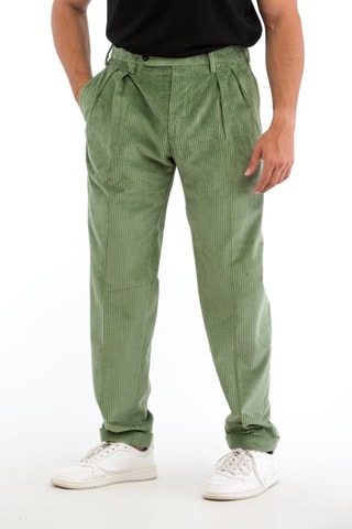 Velours Broek - Lichtgroen - Incotex