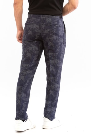Pantalon carotte en lin - Bleu marine - Incotex