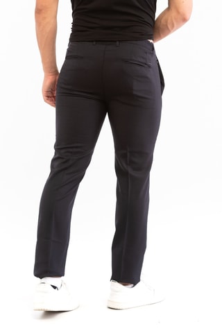 Wollen Broek Slim Fit - Donkerblauw - Incotex