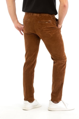 Velours Broek Slim Fit - Bruin - Incotex