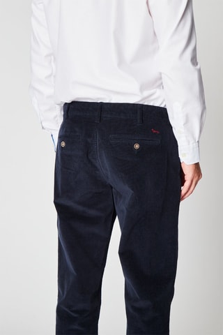 Pantalon droit en velours Bleu marine - Harmont & Blaine