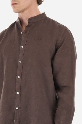 Chemise regular en lin - Marron