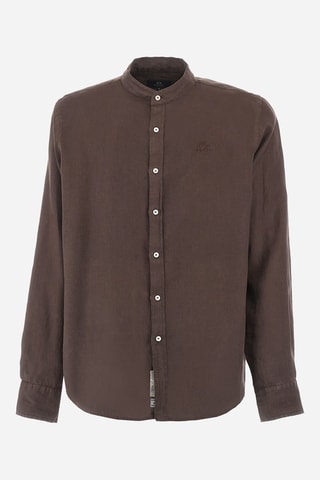 Chemise regular en lin - Marron