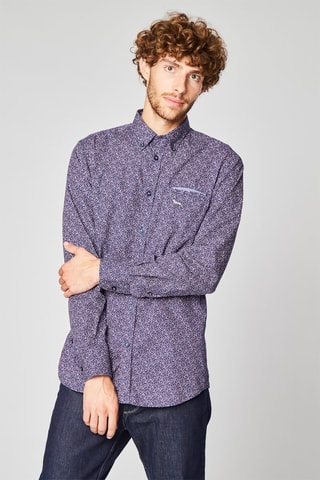 Overhemd met Bloemmotief Marineblauw - Harmont & Blaine