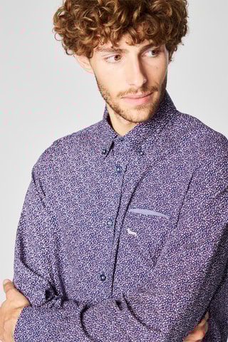 Overhemd met Bloemmotief Marineblauw - Harmont & Blaine