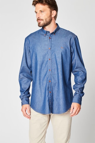 Overhemd Gemêleerd Marineblauw - Harmont & Blaine